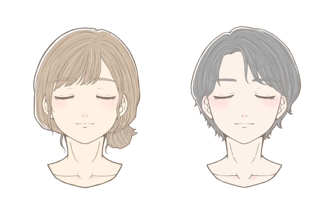 前髪あり-目瞑る