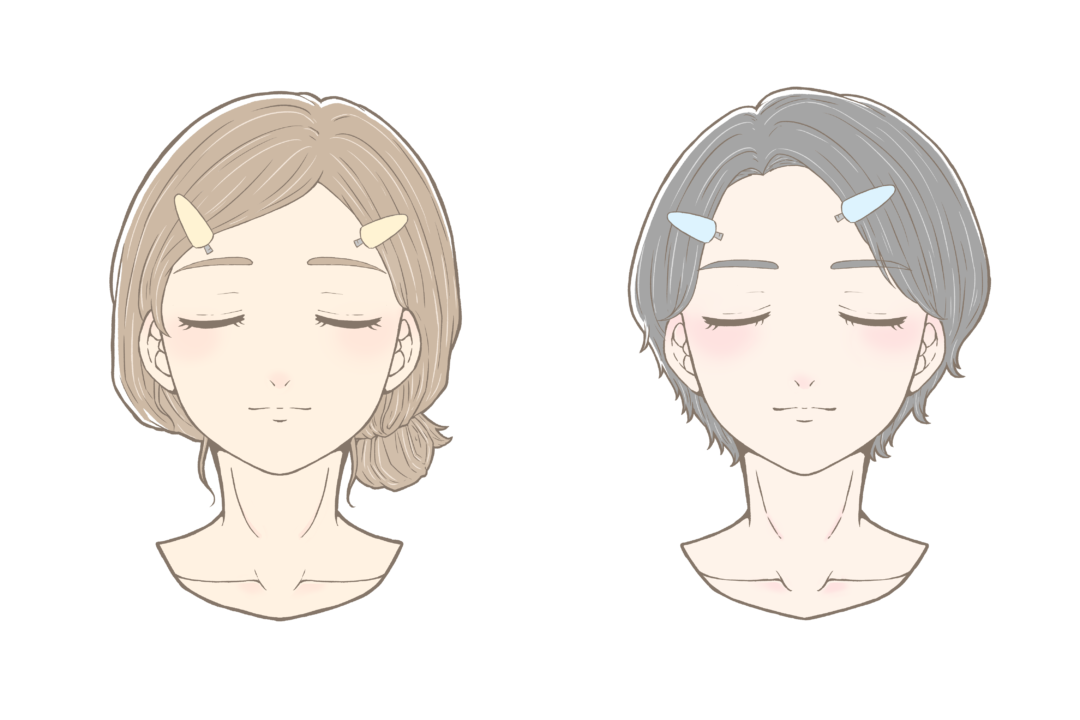 前髪クリップ-目瞑る